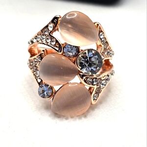 Rose Gold and Cat eyes petals  Ring